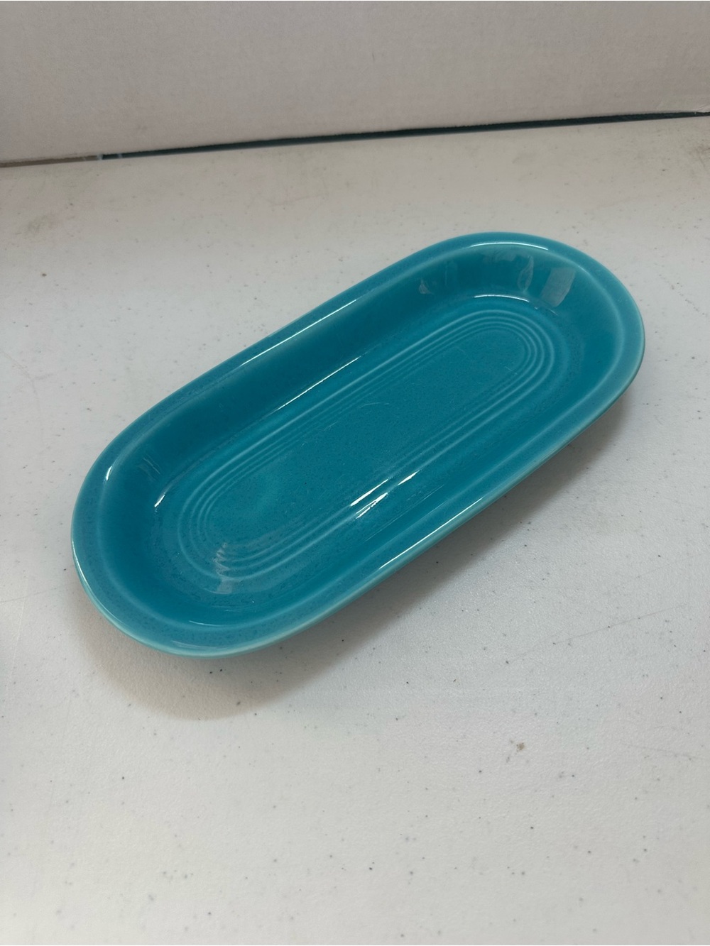 Vintage turquoise fiestaware tray plate